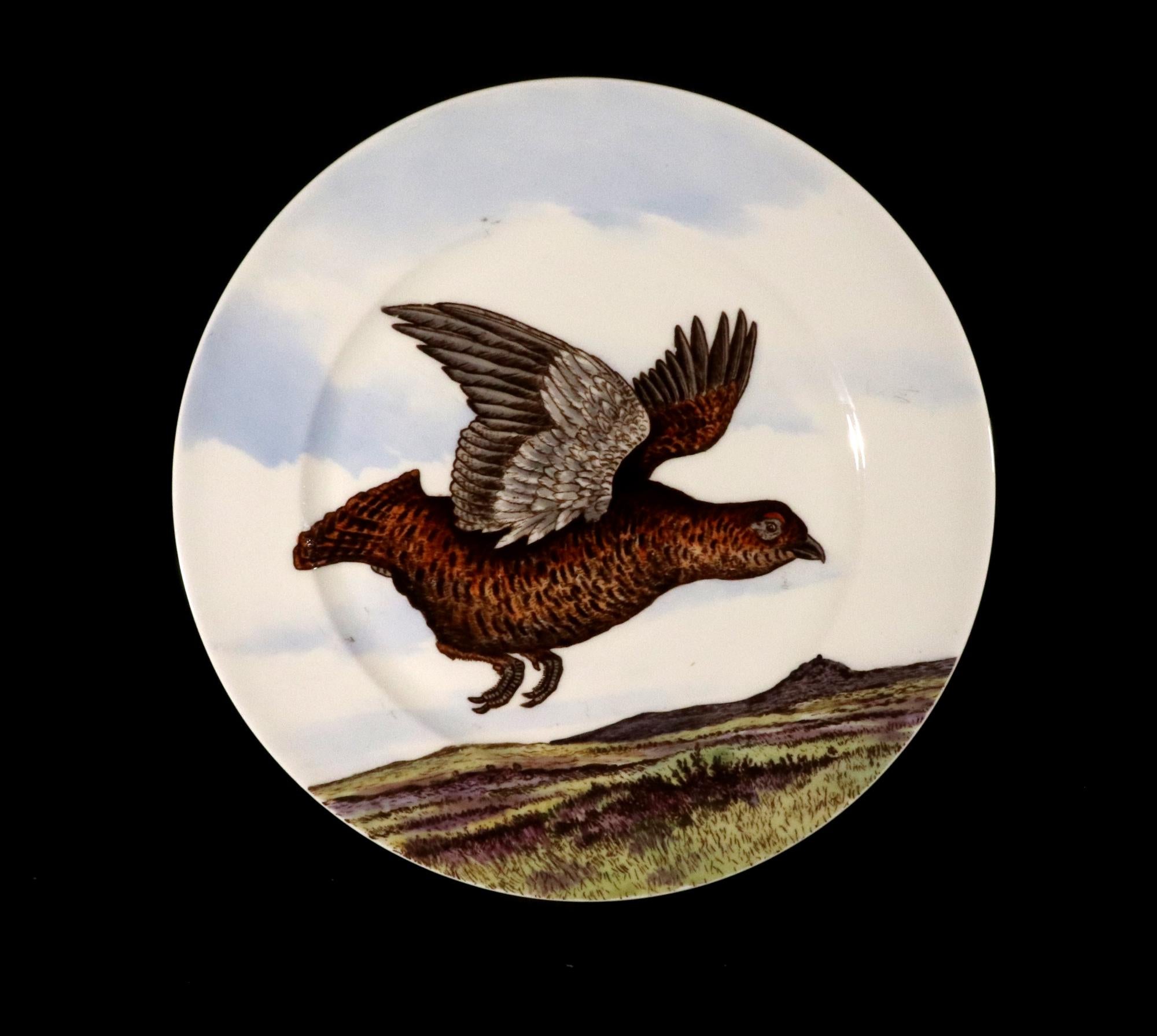Eighteen English Porcelain Game Bird Plates, Designed by Edward Kennard 13