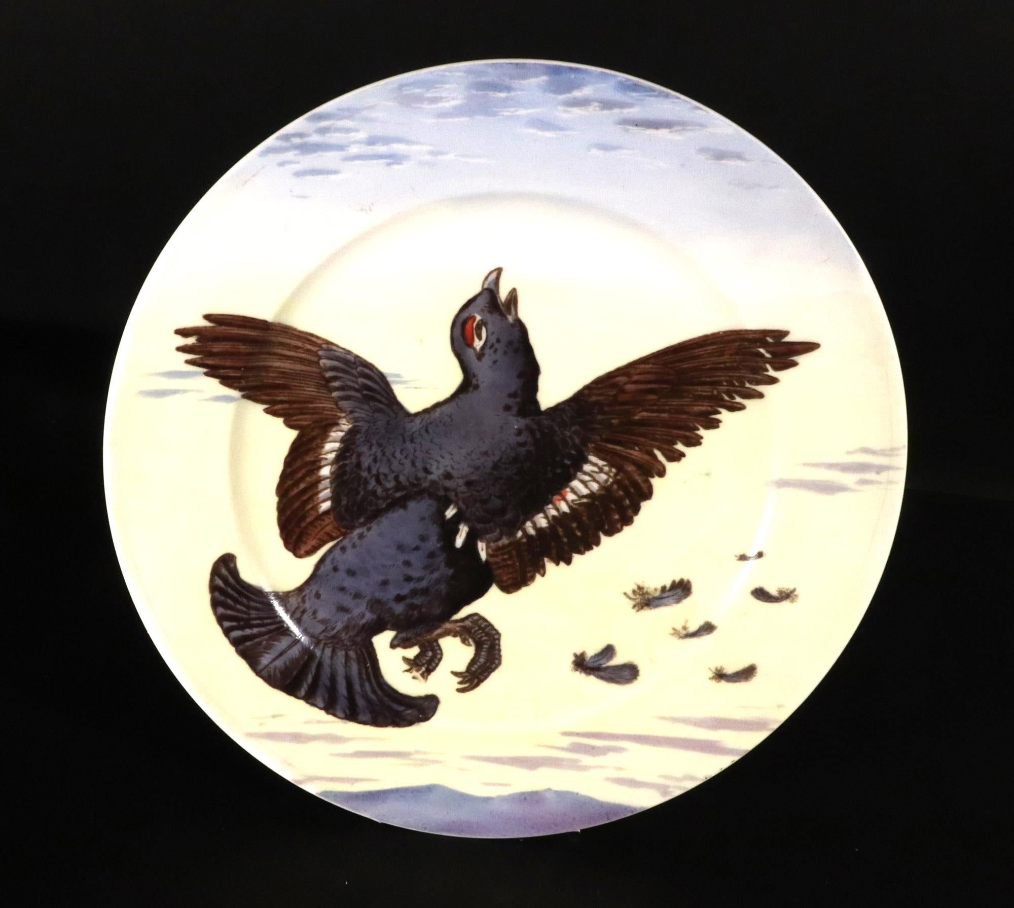Eighteen English Porcelain Game Bird Plates, Designed by Edward Kennard 4