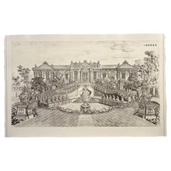 Vintage Eighteen Etchings Pavilions And Gardens In The Imperial Grounds Of YUANMINGYUAN