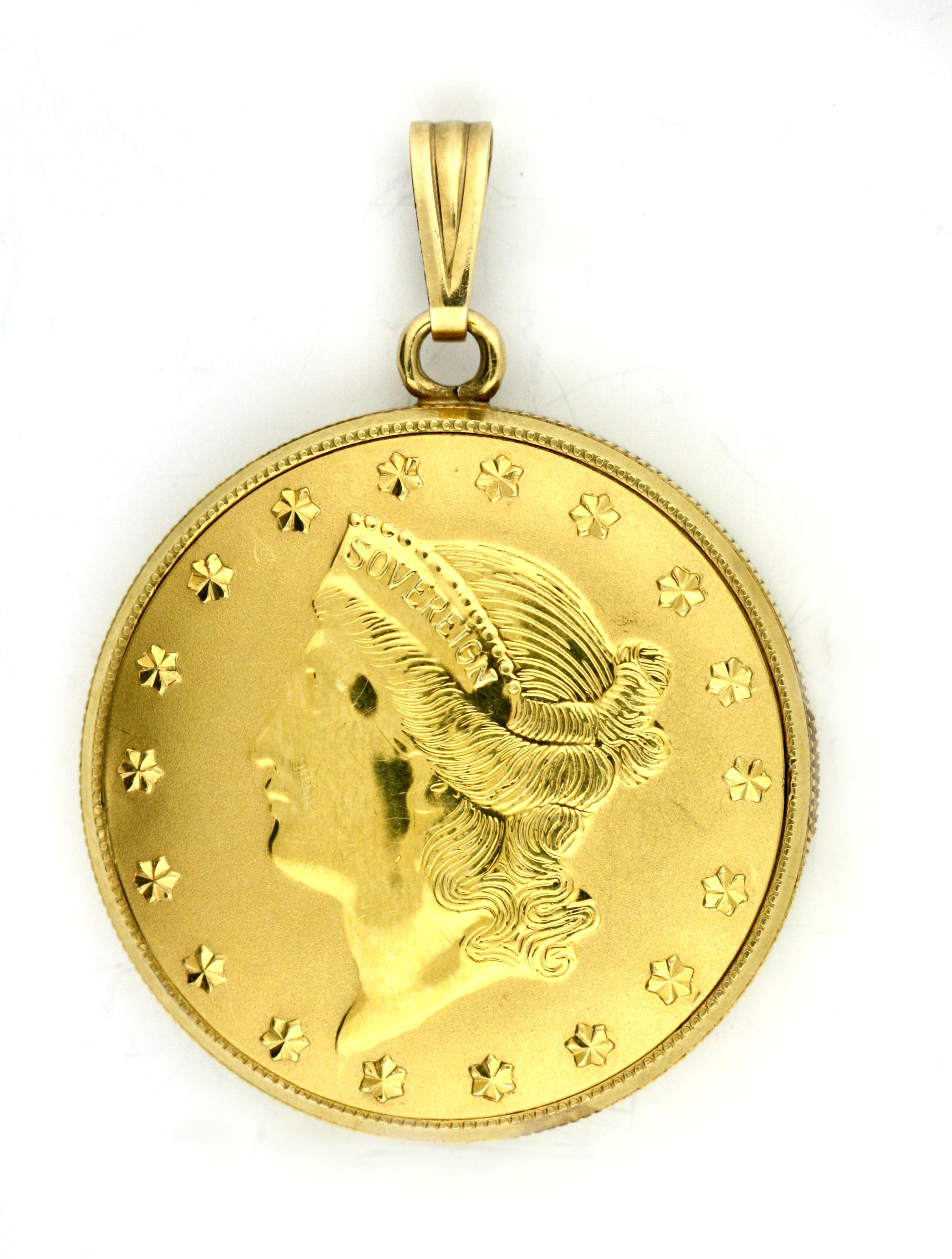 Women's or Men's Eighteen Karat Gold Coin-Form Watch For Sale