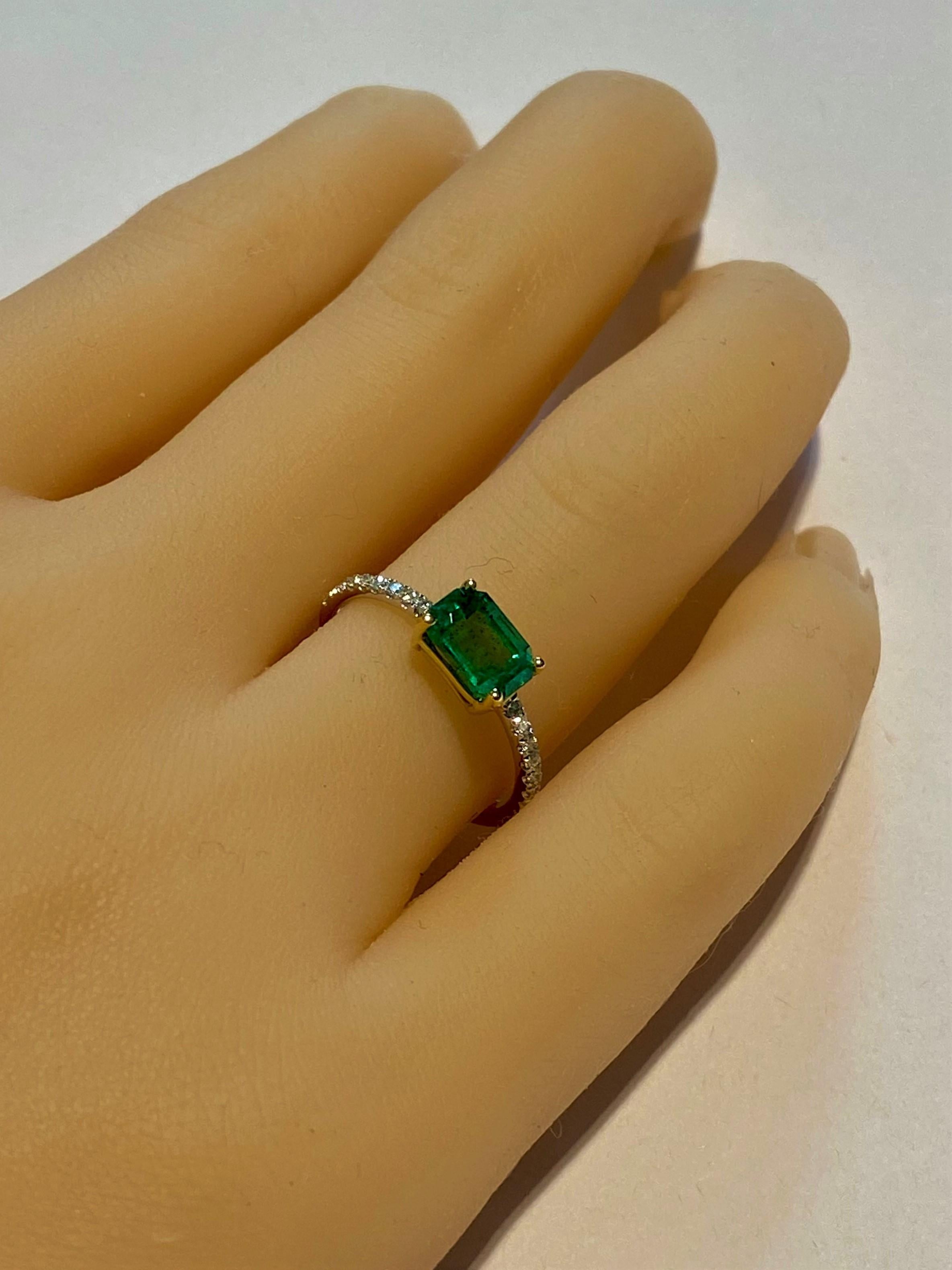 Emerald Cut Eighteen Karat Gold Columbia Emerald Diamond Cocktail Ring 