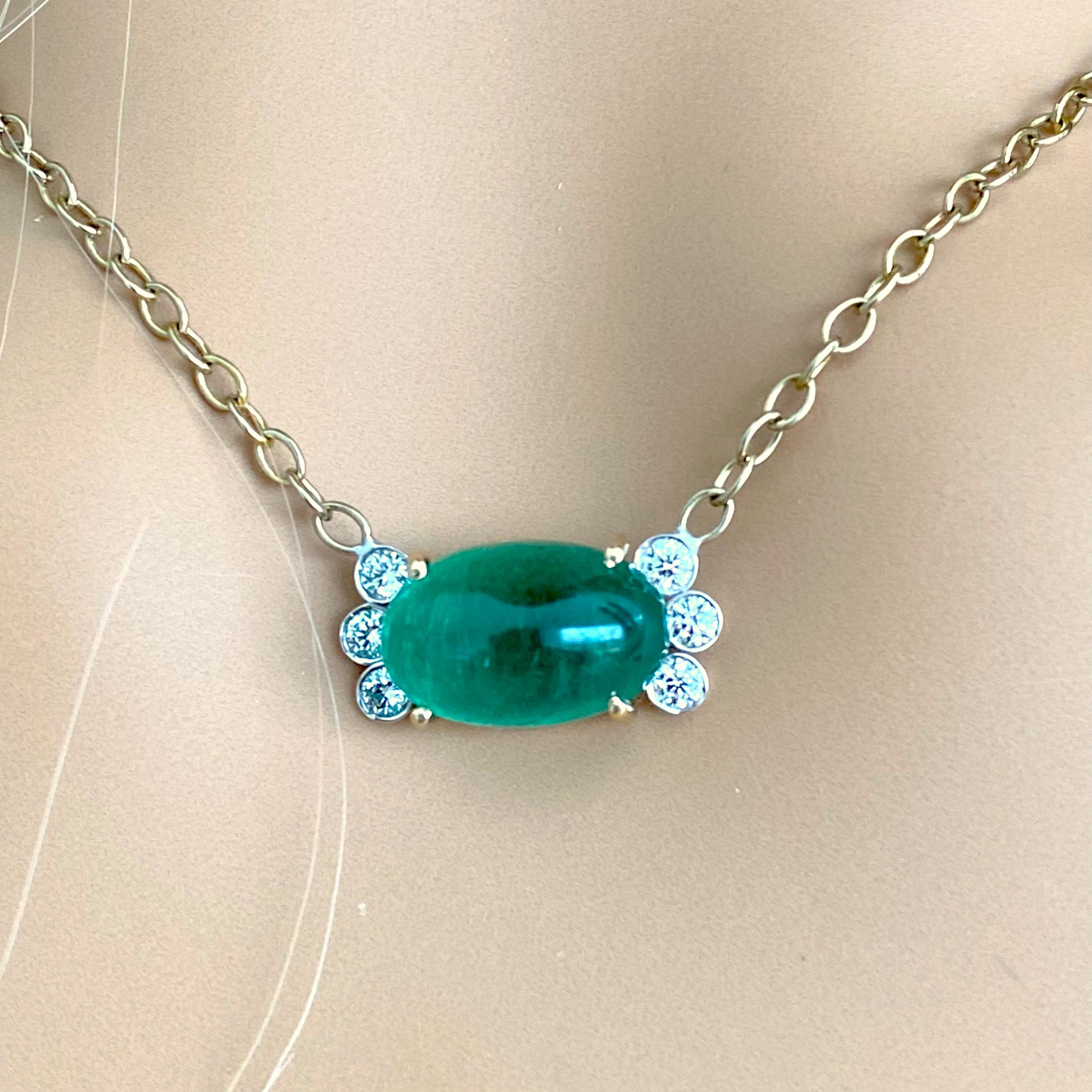 cabochon emerald necklace