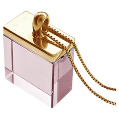 Collana con ciondolo in stile Art Deco in oro rosa a diciotto carati con ametista