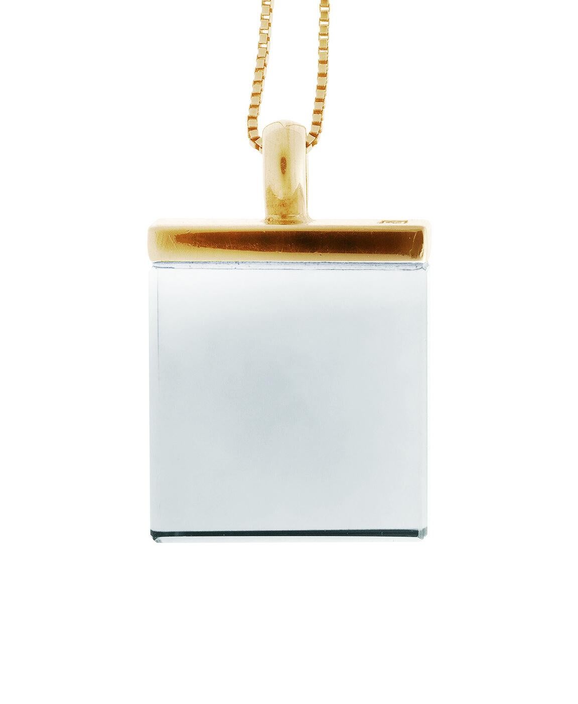 Eighteen Karat Rose Gold Art Deco Style Pendant Necklace with Quartz In New Condition For Sale In Berlin, DE