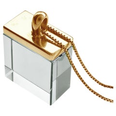 Eighteen Karat Rose Gold Art Deco Style Pendant Necklace with Quartz