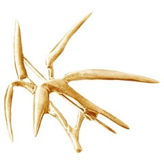 Eighteen Karat Rose Gold Contemporary Bamboo Brooch by the Artist