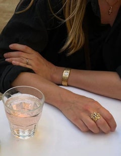 Eighteen Karat Rose Gold Contemporary Cocktail Ring with Seven Diamonds
