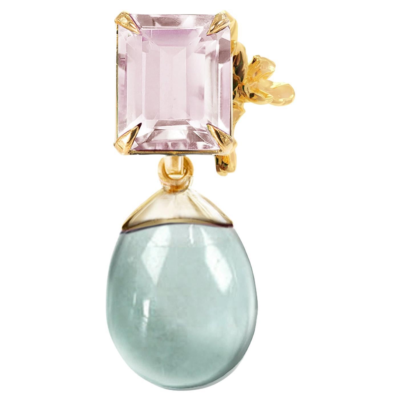 Broche Contemporáneo Flor de Narciso de Oro Rosa de Dieciocho Kilates en venta