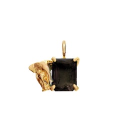 Collar Colgante Elefante Contemporáneo de Cuarzo Ahumado en Oro Rosa de Dieciocho Kilates