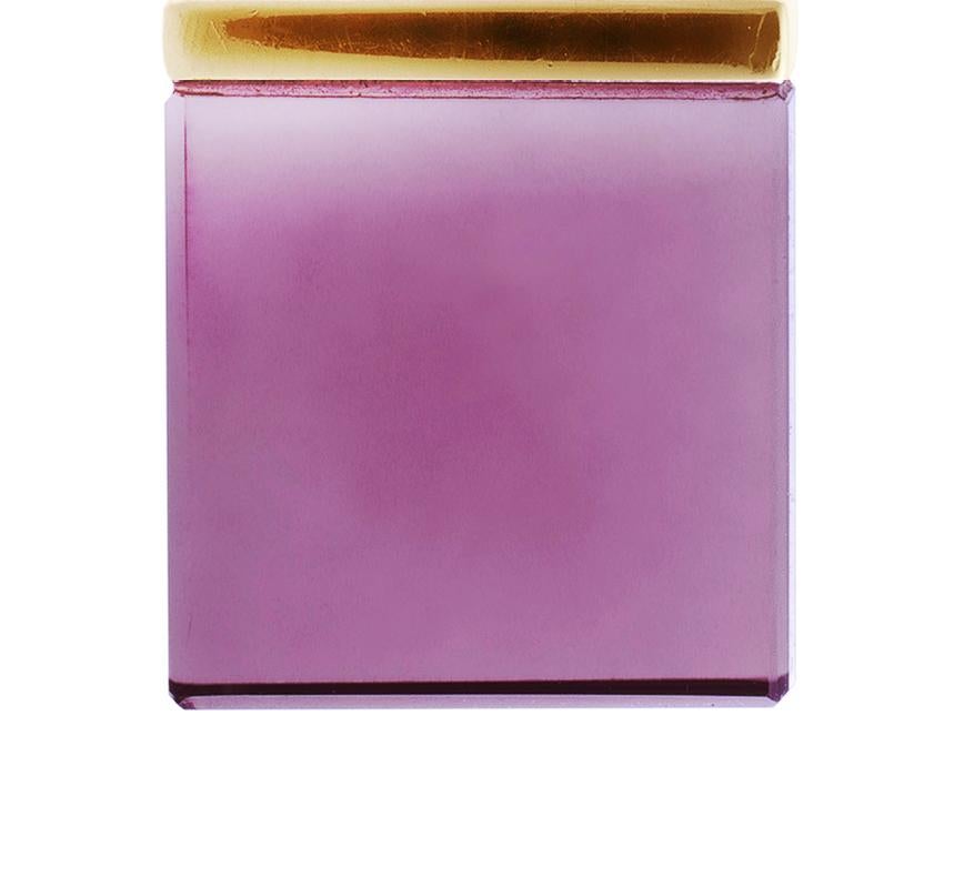 da uomo o donna Orecchini in oro rosa a diciotto carati dell'artista con ametiste in vendita