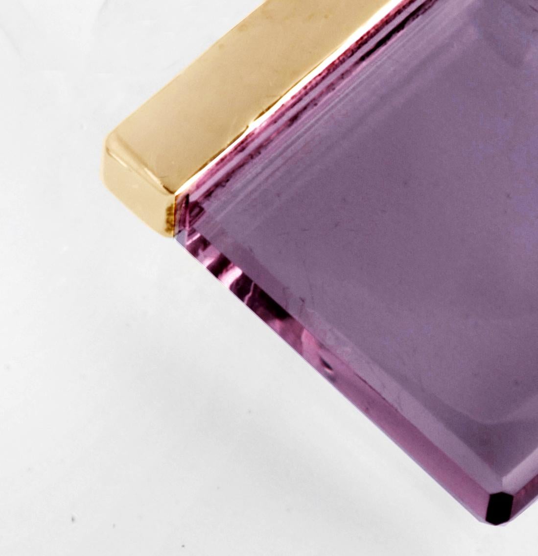 Orecchini in oro rosa a diciotto carati dell'artista con ametiste in vendita 2