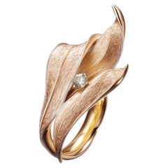 Eighteen Karat Rose Gold Contemporary Lily of The Valley Ring with Tourmaline