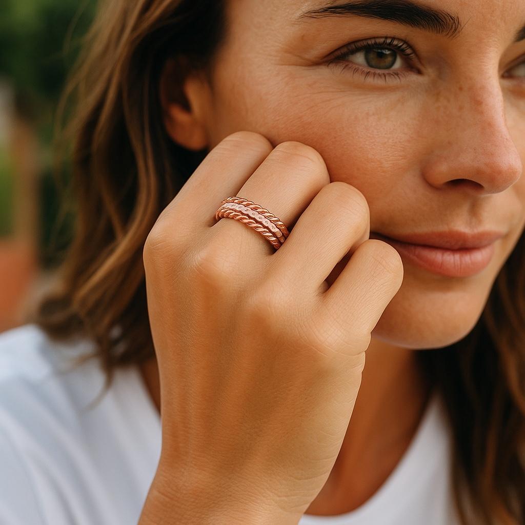 Eighteen Karat Rose Gold Diamond 0.50 Carat Eternity Five Millimeter Band Size 6 For Sale 2