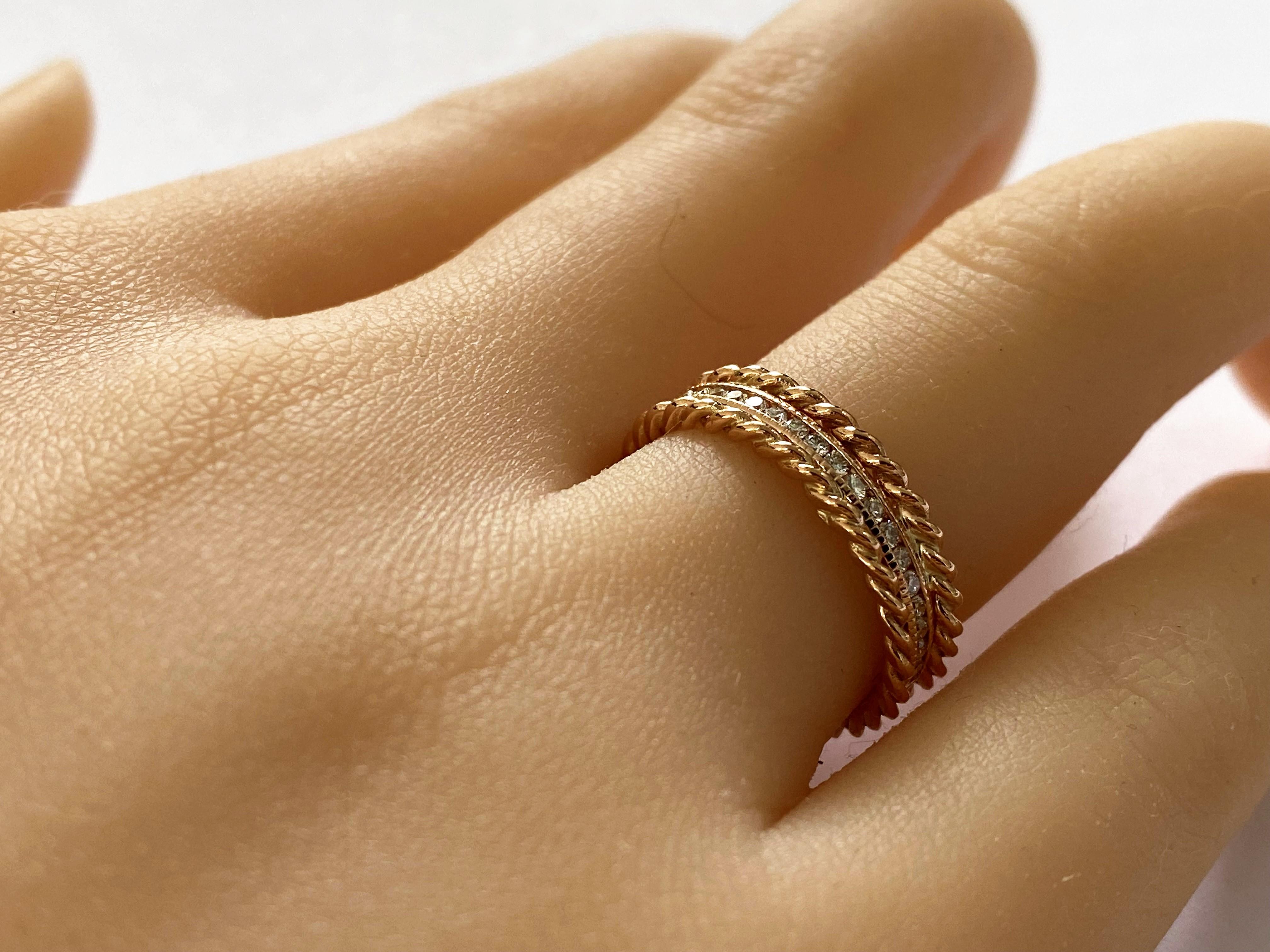 achtzehn Karat Roségold Diamant 0,50 Karat Eternity Fünf Millimeter Ring Größe 6 (Zeitgenössisch) im Angebot