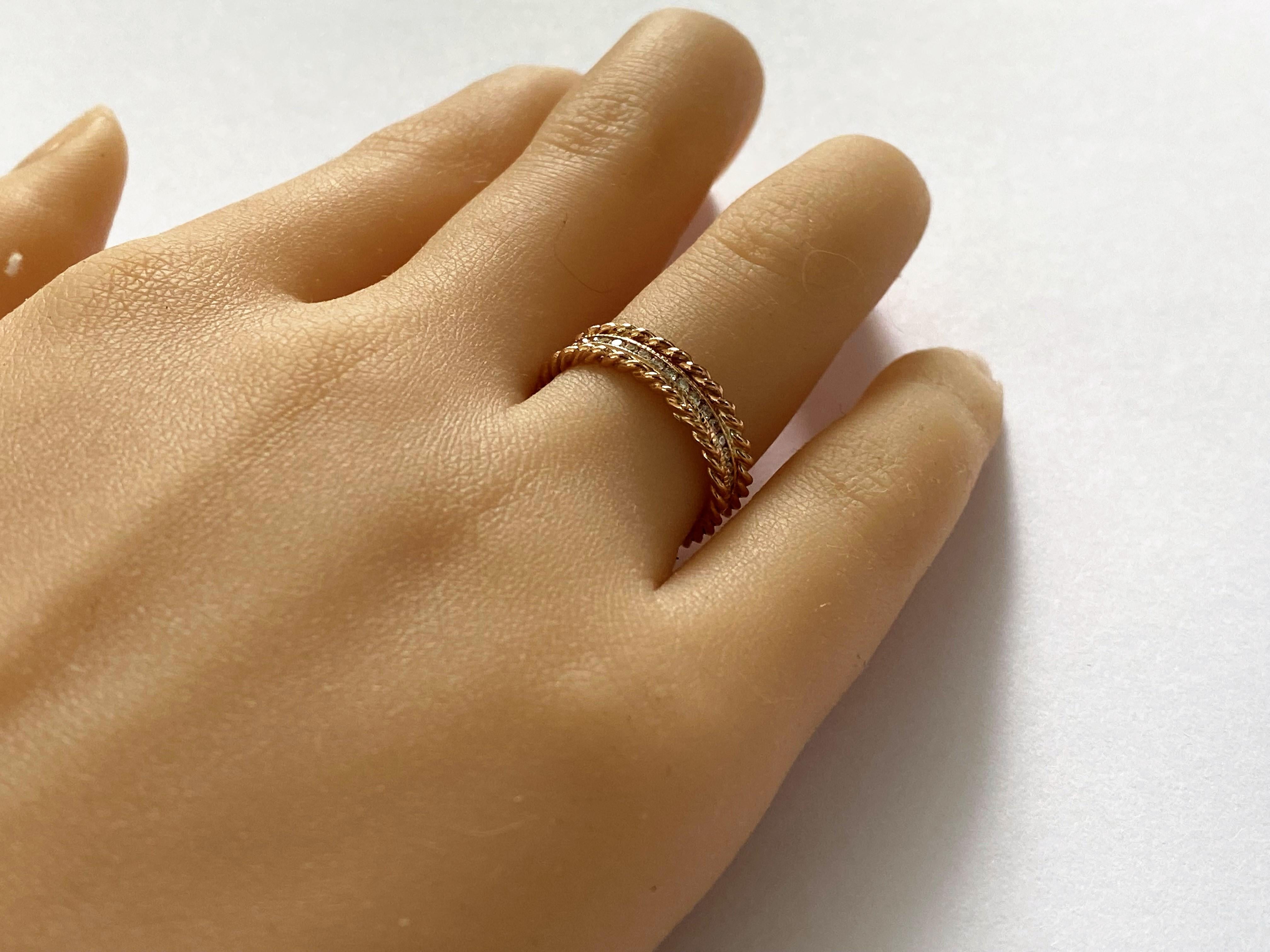 achtzehn Karat Roségold Diamant 0,50 Karat Eternity Fünf Millimeter Ring Größe 6 im Zustand „Neu“ im Angebot in New York, NY