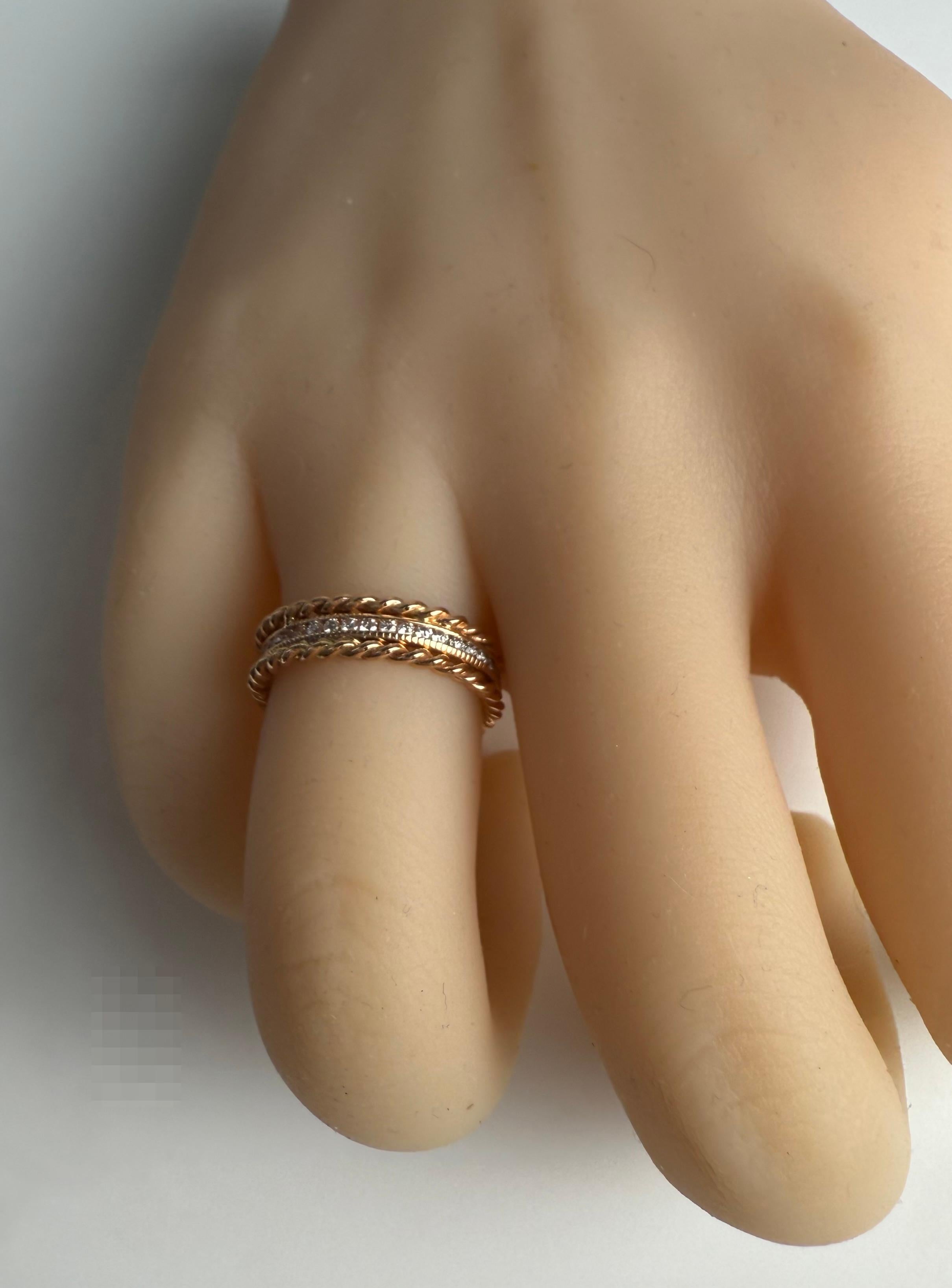 Eighteen Karat Rose Gold Diamond 0.50 Carat Eternity Five Millimeter Band Size 6 In New Condition For Sale In New York, NY