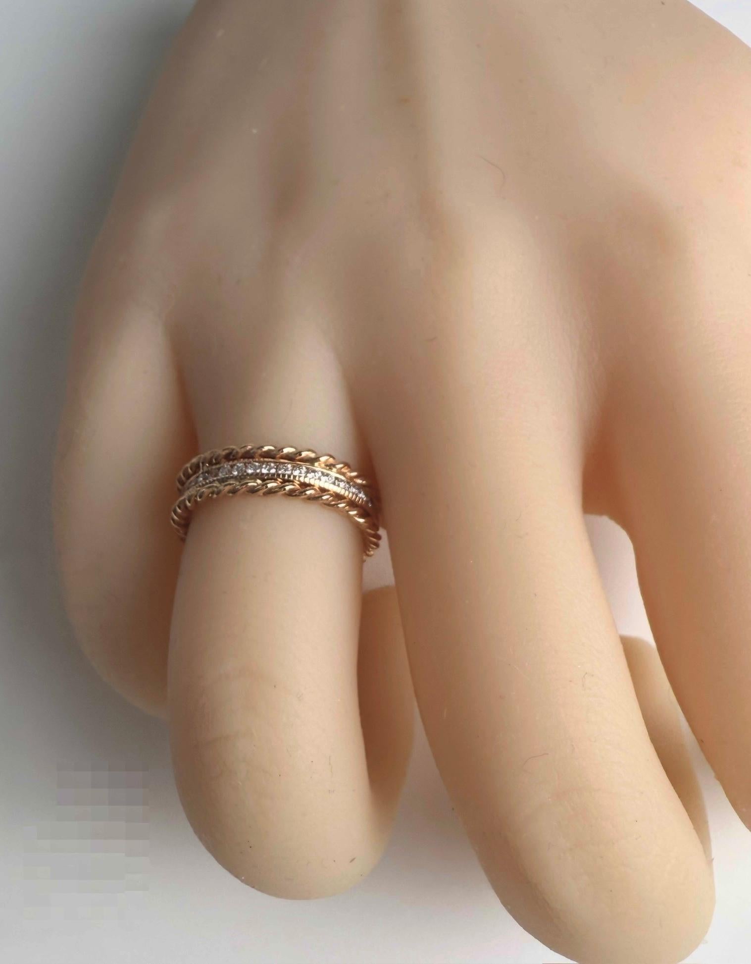 Eighteen Karat Rose Gold Diamond 0.50 Carat Eternity Five Millimeter Band Size 6 For Sale 1