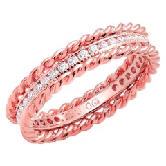 Bracelet en or rose dix-huit carats diamant 0.50 carat Eternity Five Millimeter Taille 6