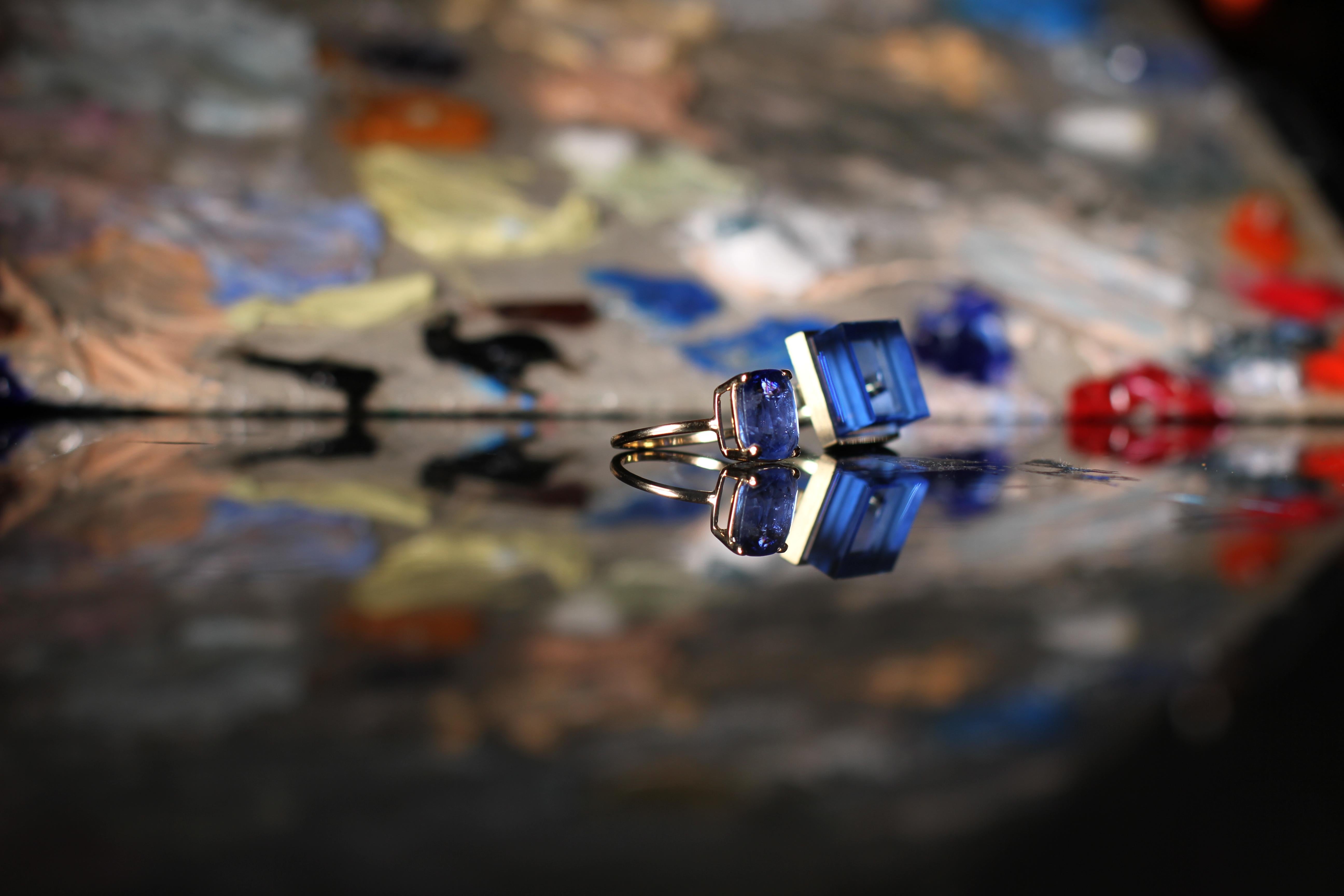 Eighteen Karat Rose Gold Tea Ring with Purple Spinel en venta 6