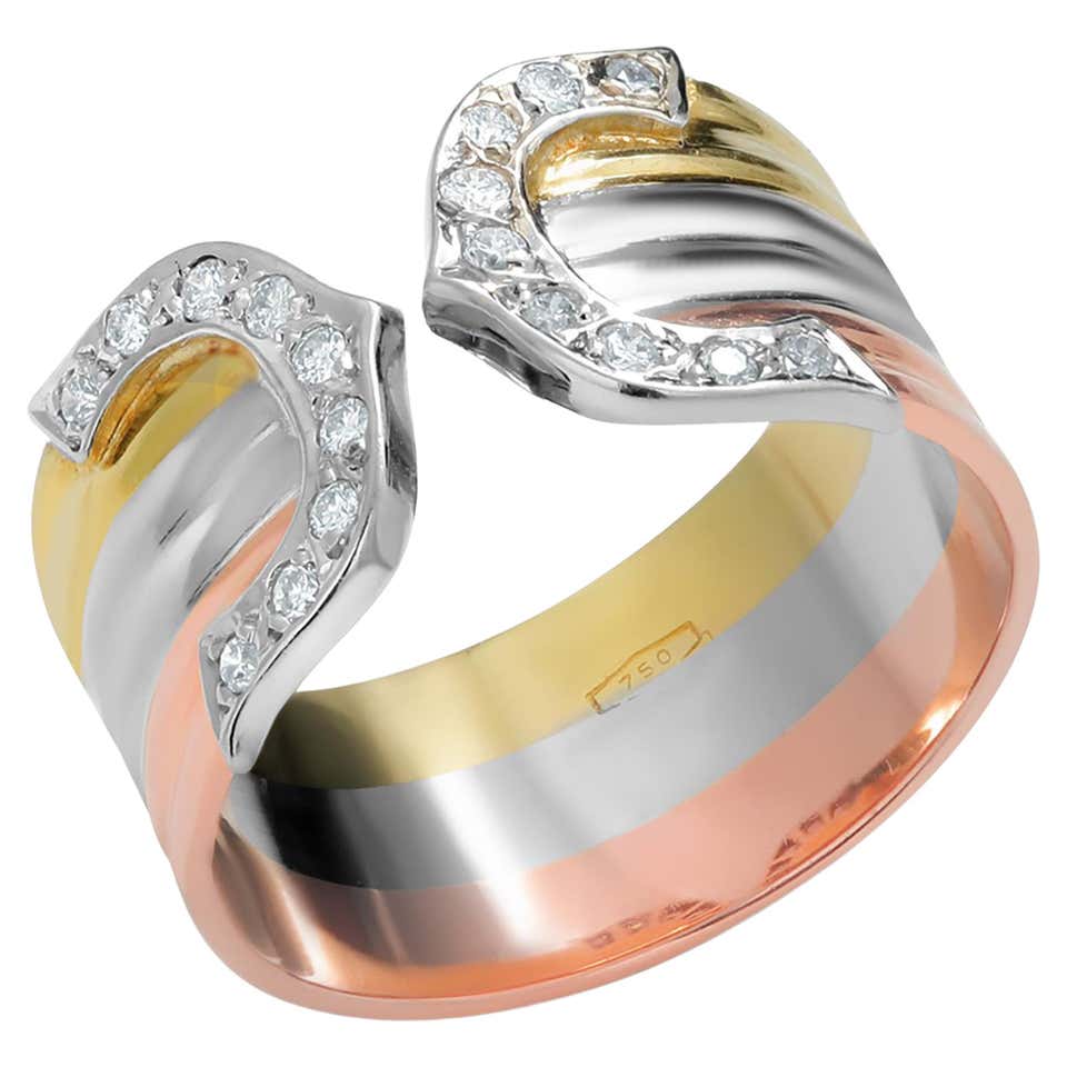 Cartier Three Color Gold Band Set For Sale at 1stDibs | cartier three ...