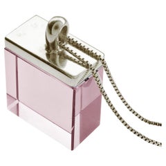 Collana con ciondolo in stile Art Deco in oro bianco a diciotto carati con ametista
