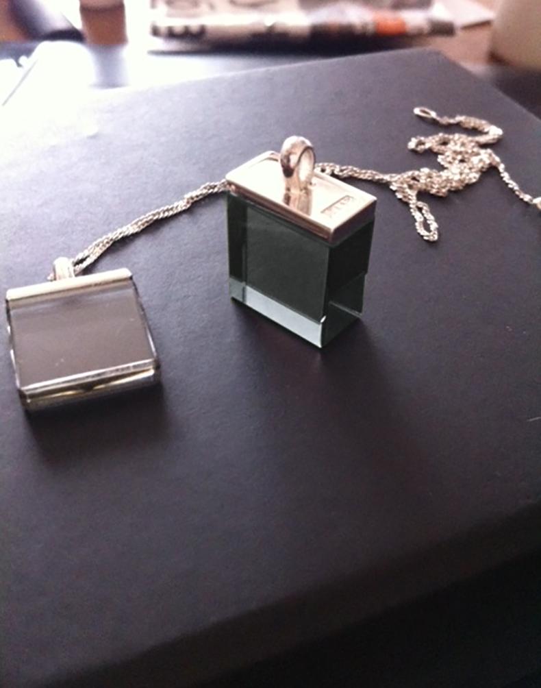 Eighteen Karat White Gold Art Deco Style Pendant Necklace with Topaz For Sale 1