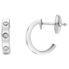 Eighteen Karat White Gold Cartier Mini Love Hoop Earrings 