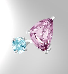 Eighteen Karat White Gold Contemporary Cluster Ring with Paraiba Tourmaline
