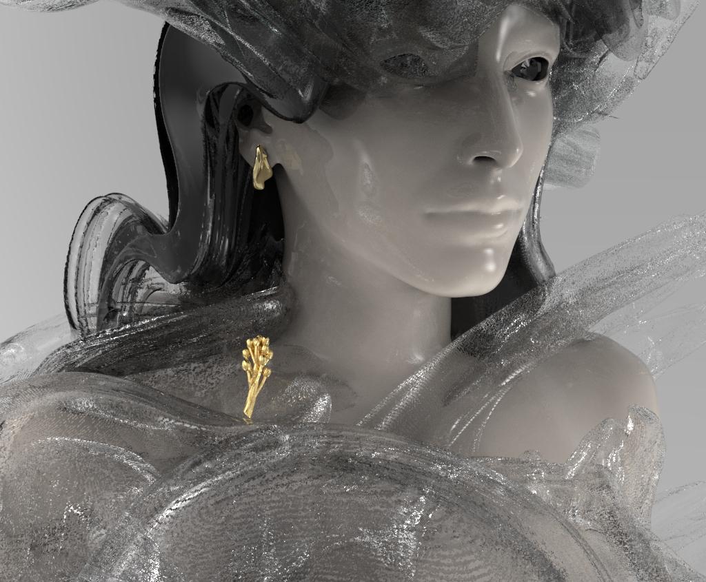Taille cabochon Collier pendentif contemporain en or blanc 18 carats avec tourmaline naturelle en vente