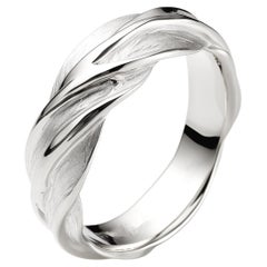 Eighteen Karat White Gold Contemporary Sculptural Wedding Ring by the Artist