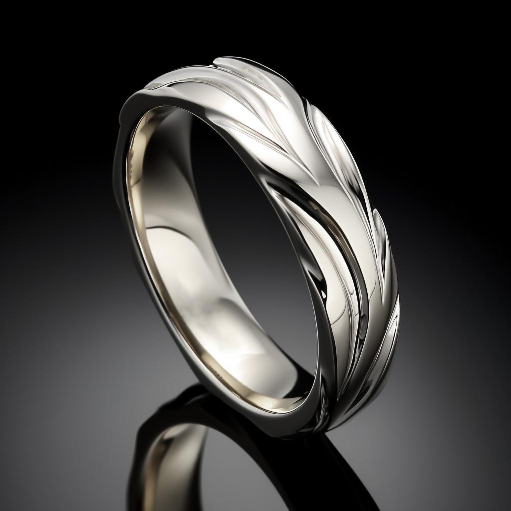 Eighteen Karat White Gold Contemporary Swan Wedding Ring by the Artist In New Condition For Sale In Berlin, DE