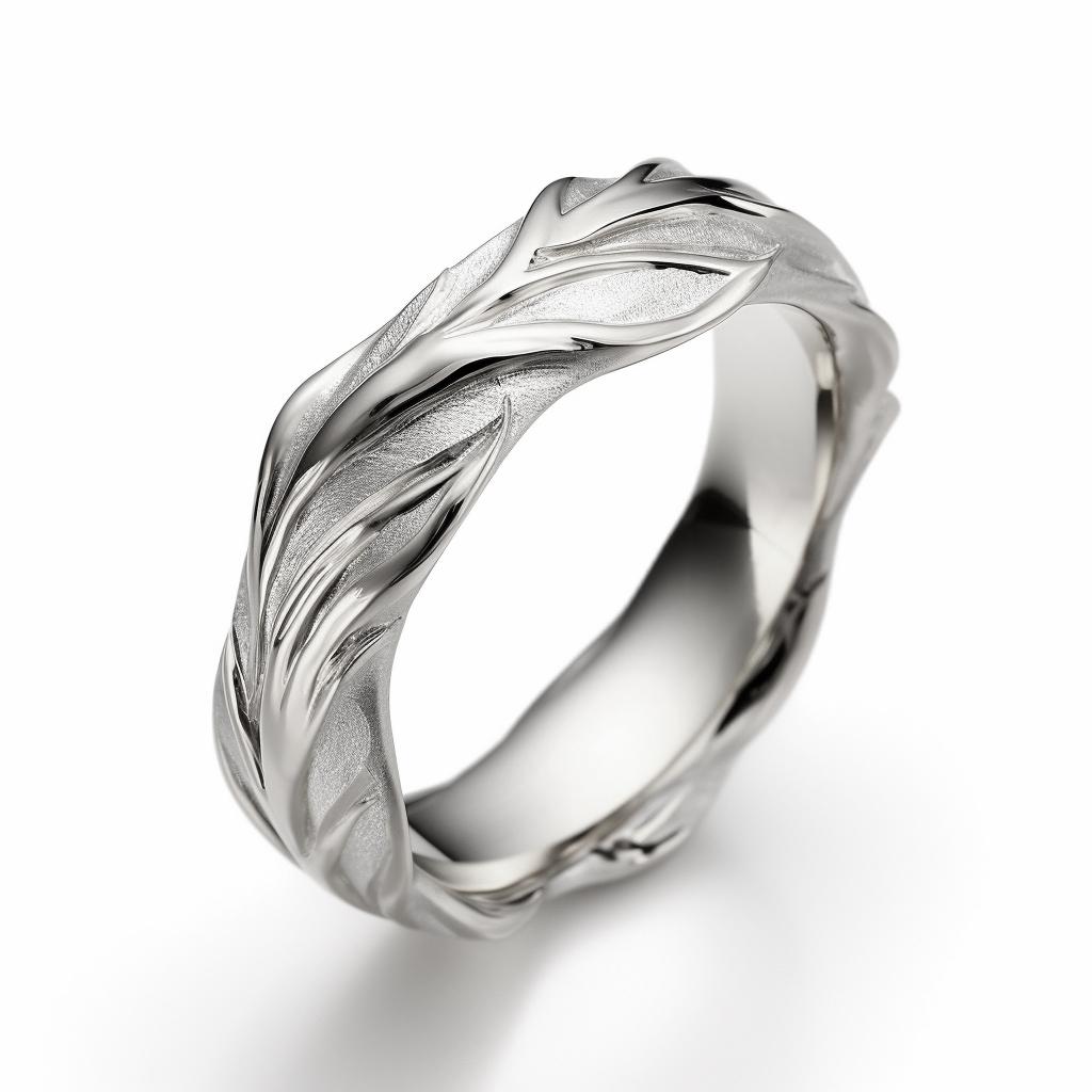 Eighteen Karat White Gold Contemporary Swan Wedding Ring by the Artist In New Condition For Sale In Berlin, DE