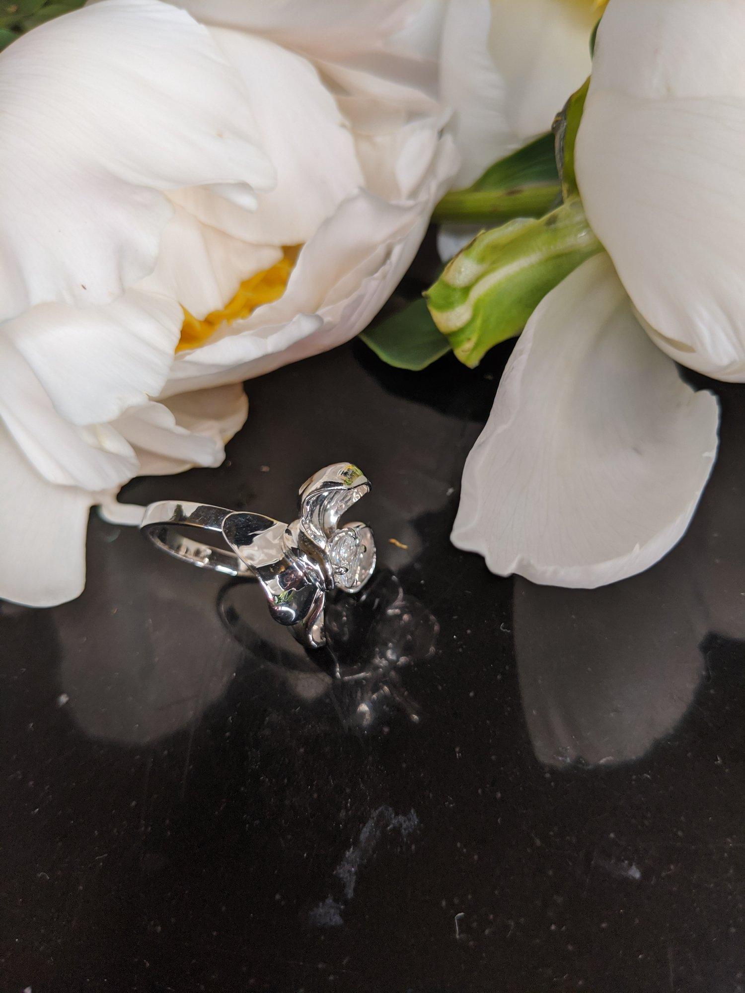 Women's Eighteen Karat White Gold Engagement Ring with GIA Fancy Light Yellow Diamond For Sale