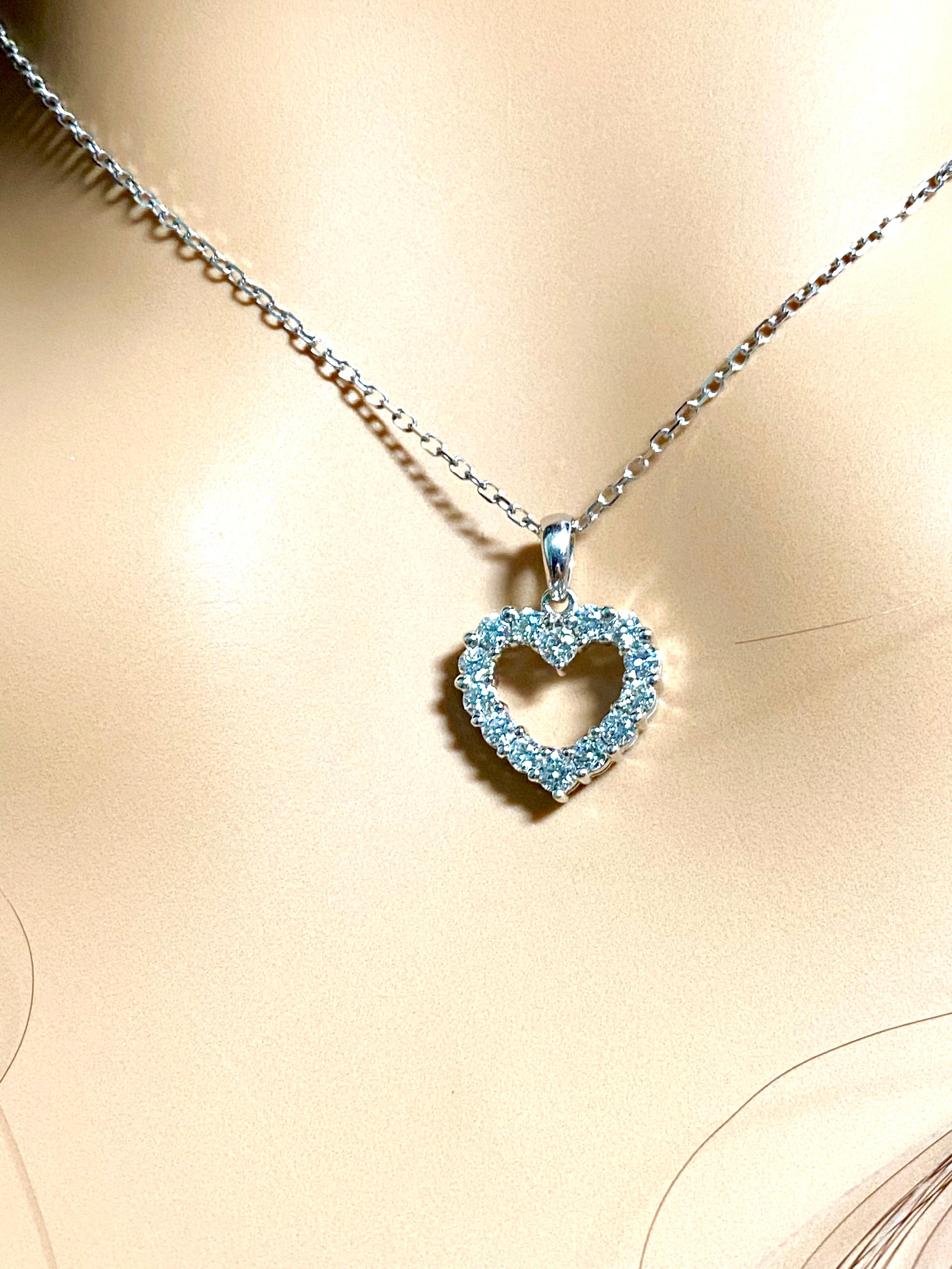 Contemporary Open Heart Diamond 0.60 Carat 18 Karat Gold 0.75 Inch Wide 16