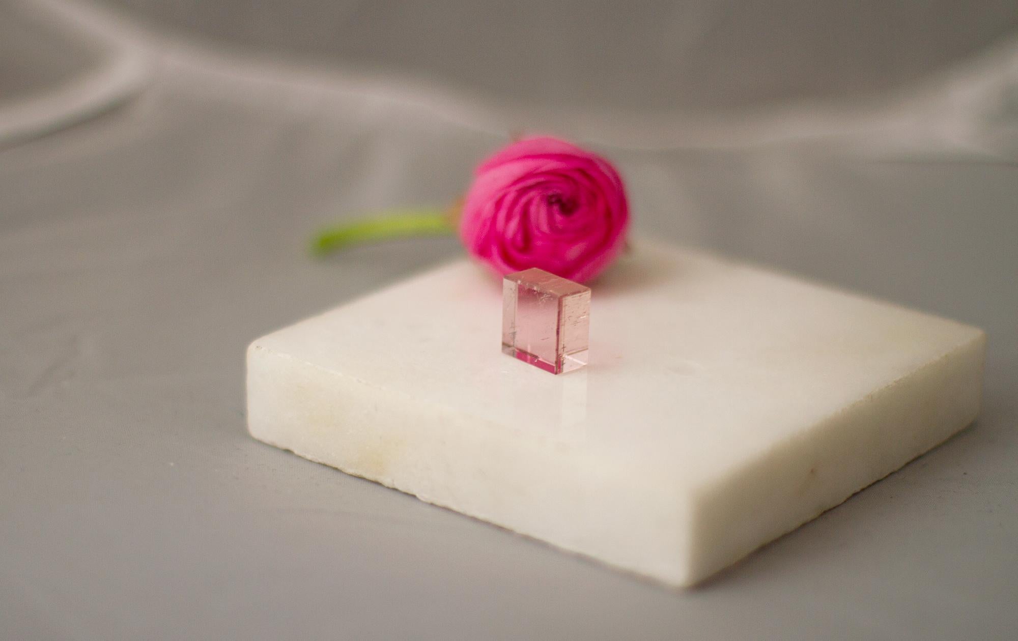 Bague Art Déco en or jaune 18 carats avec quartz rose en vente 11