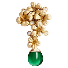 Broche transformateur Blossom en or jaune 18 carats avec diamants