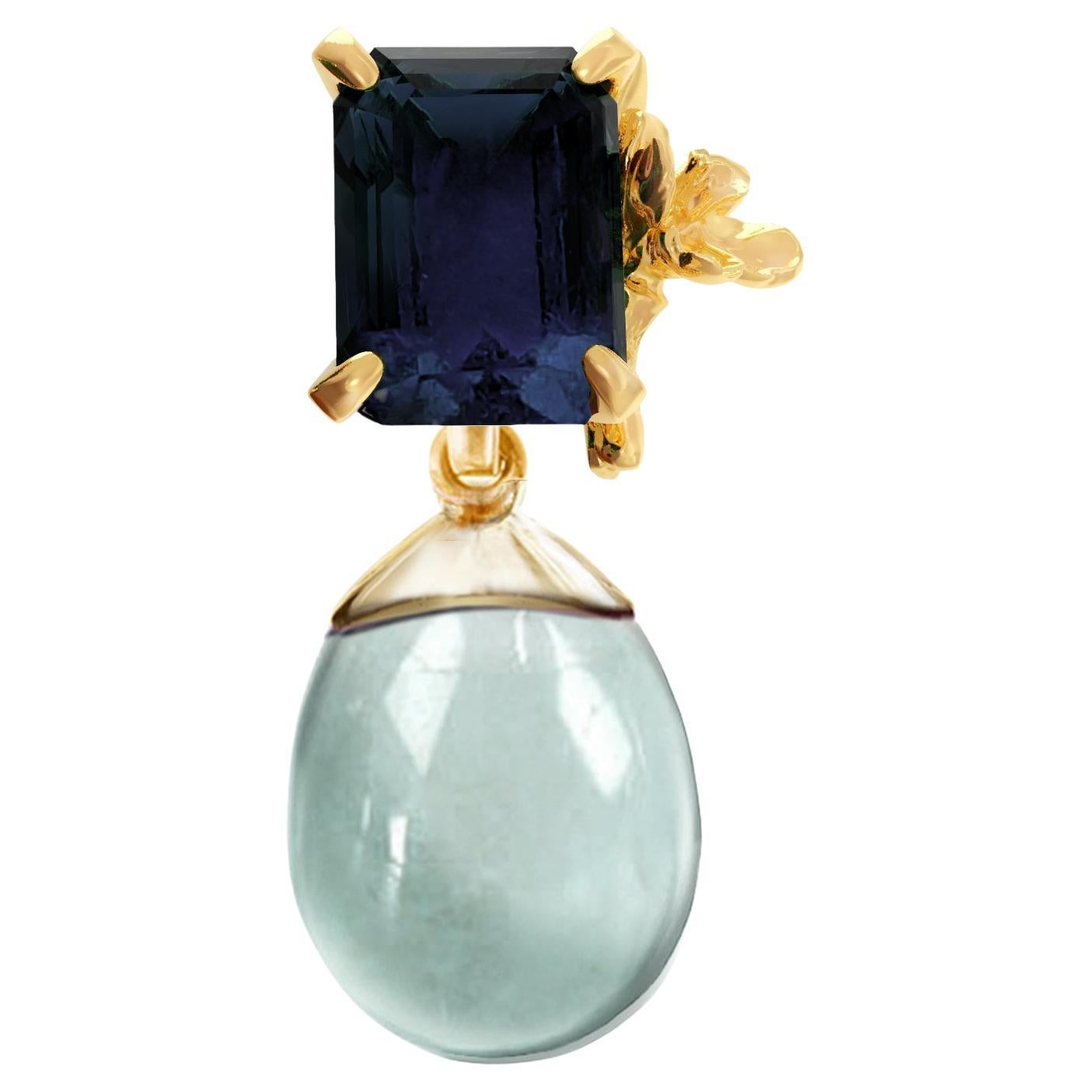 Collana con ciondolo in oro giallo a diciotto carati con zaffiro Daffodil.