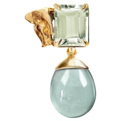 Eighteen Karat Yellow Gold Contemporary Elephant Prasiolite Pendant Necklace