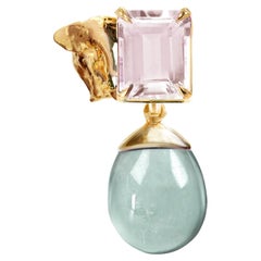 Eighteen Karat Yellow Gold Contemporary Elephant Prasiolite Pendant Necklace