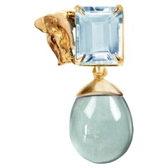 Eighteen Karat Yellow Gold Contemporary Elephant Topaz Brooch