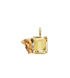 Collana con ciondolo contemporaneo in oro giallo a diciotto carati con citrino