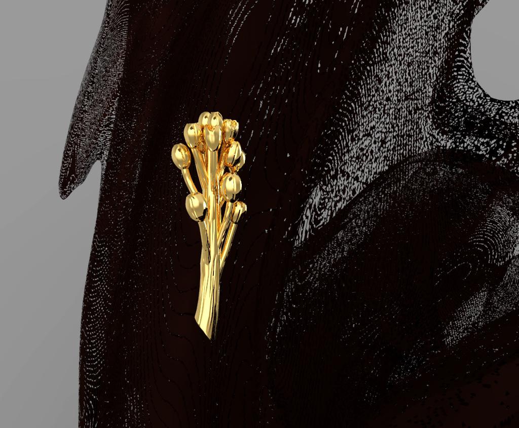Collier pendentif contemporain en or jaune 18 carats avec goutte de tourmaline Pour femmes en vente