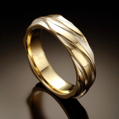Eighteen Karat Yellow Gold Contemporary Sculptural Wedding Ring by the Artist