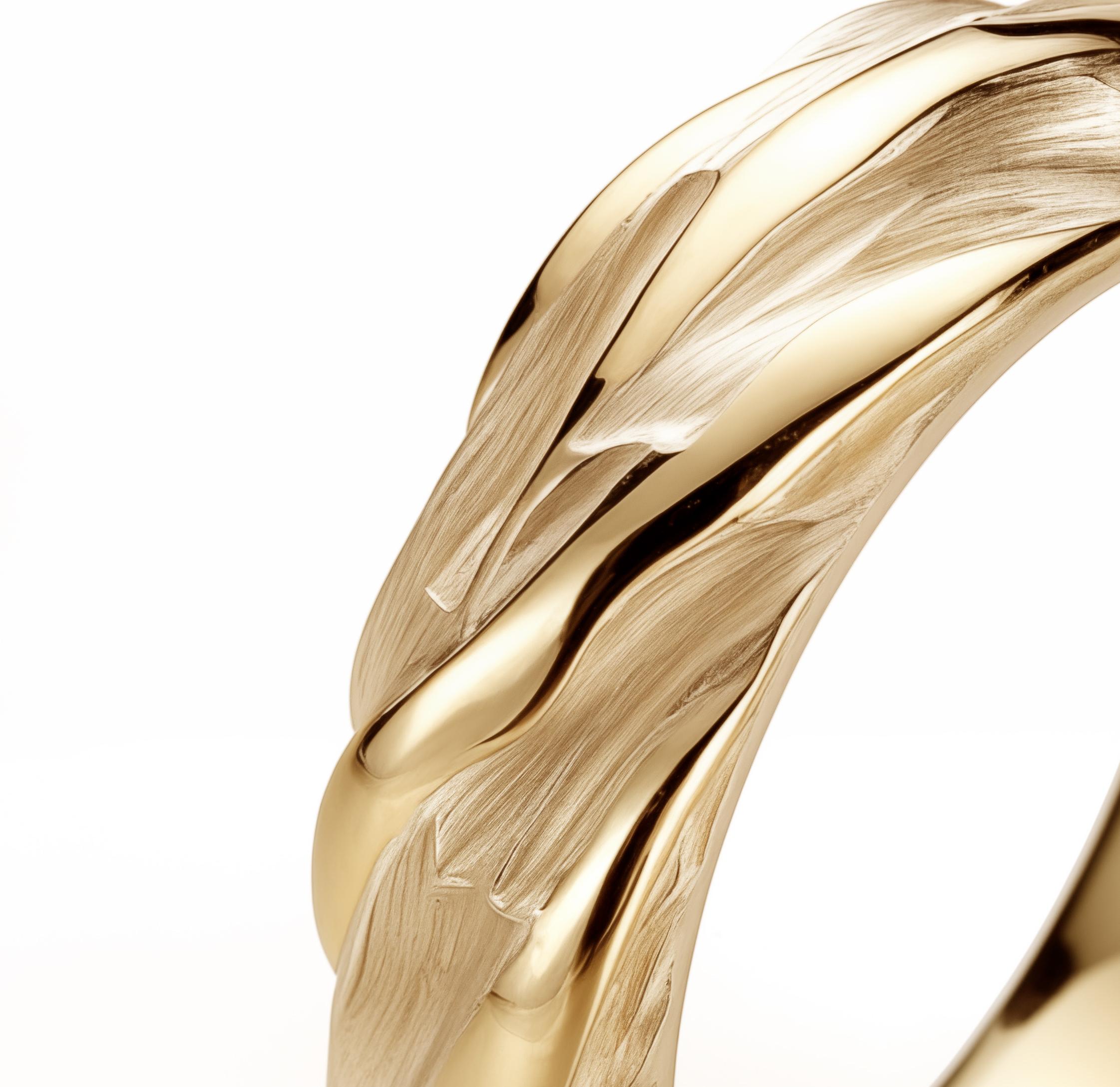 Women's or Men's Eighteen Karat Yellow Gold Contemporary Sculptural Wedding Ring by the Artist For Sale