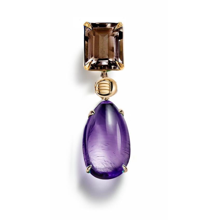 Eighteen Karat Yellow Gold Pendant Necklace with Amethyst In New Condition For Sale In Berlin, DE