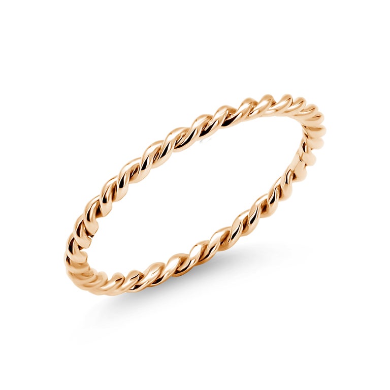 For Sale:  Eighteen Karat Yellow Gold Rope Designed Stacking Band 4