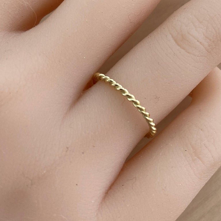 For Sale:  Eighteen Karat Yellow Gold Rope Designed Stacking Band 3
