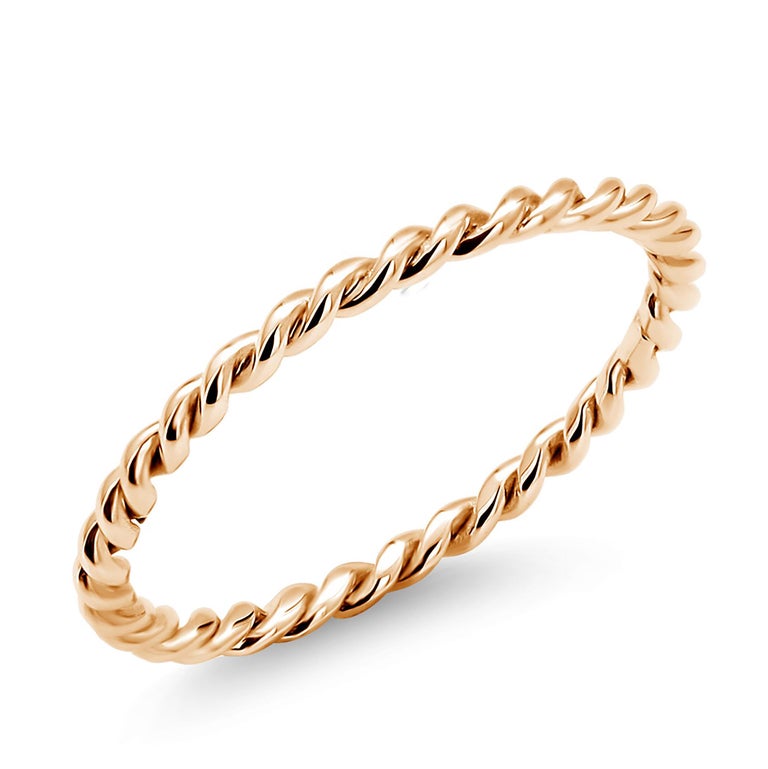 For Sale:  Eighteen Karat Yellow Gold Rope Designed Stacking Band 8