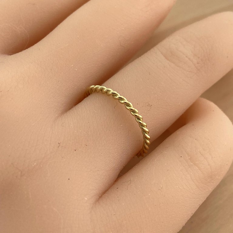 For Sale:  Eighteen Karat Yellow Gold Rope Designed Stacking Band 5