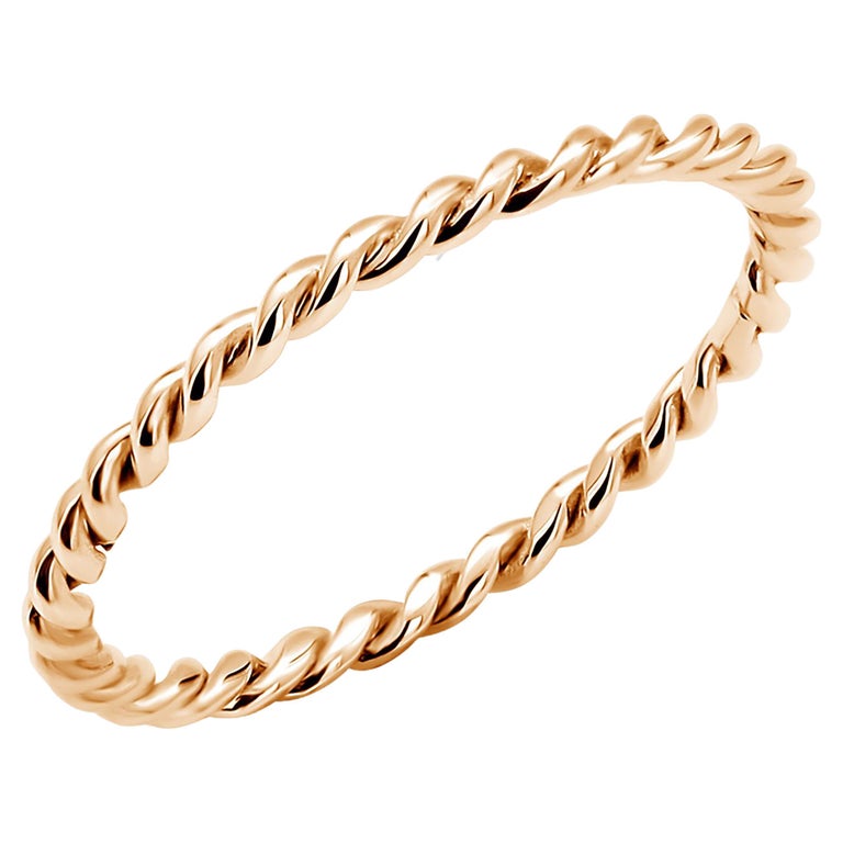 For Sale:  Eighteen Karat Yellow Gold Rope Designed Stacking Band